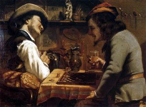 El juego de damas, obra de Gustave Courbet
